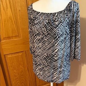 The Limited Black and White Patterned Blouse